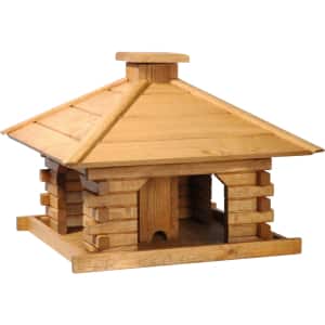 Quadratisches Vogelfutterhaus aus Aufhängen EU - Holz - in Zum Made