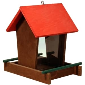Vogelfutterhaus Katthult mit vielen Details zum Aufhängen, Rot/Schwarz | Sonstiger Tierbedarf