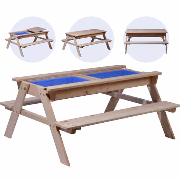 FSC Spiel-Tisch Indoor und Outdooor Picknicktisch mit Matschkiste für Kinder 